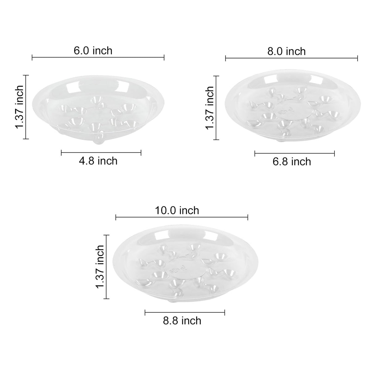 ZZPYXIA plant saucer with petal bottom design enhances decor.