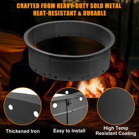 Zzuvjoy fire pit ring anti-rust coating withstands weather and rain