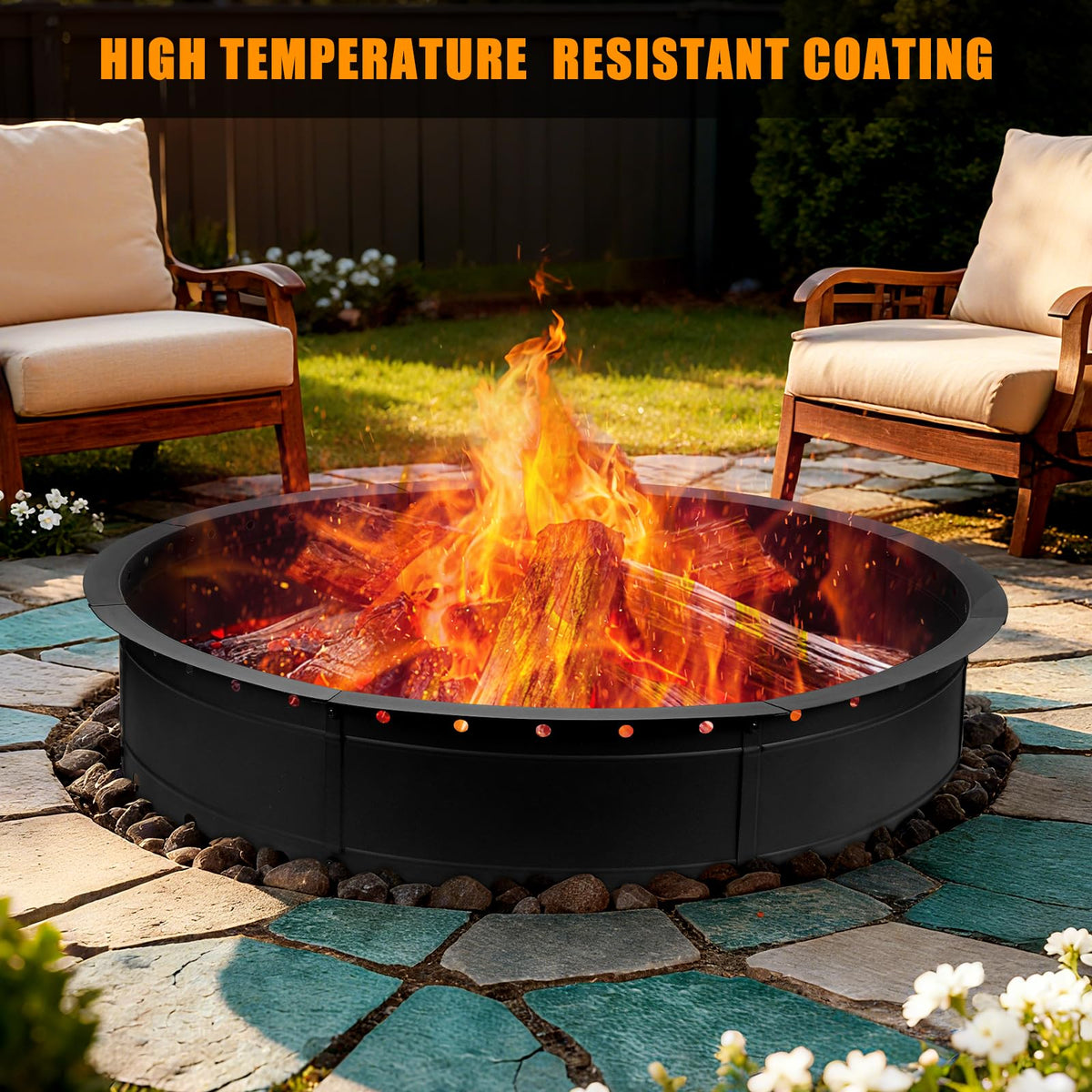 Zzuvjoy fire pit ring double-layer reinforcement for better heat resilience