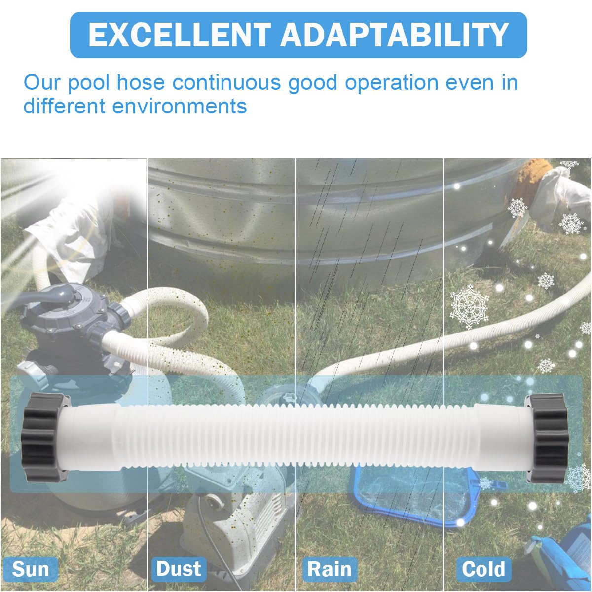 Zzyyldu 11535 pool hose made from flexible polyethylene for reliable durability
